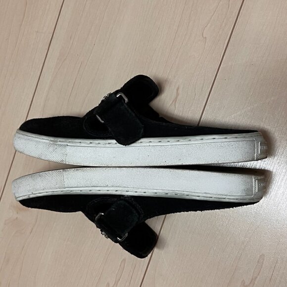 Rebecca Minkoff Black Suede Studded Sneaker Slides Sz 6 - Picture 3 of 10